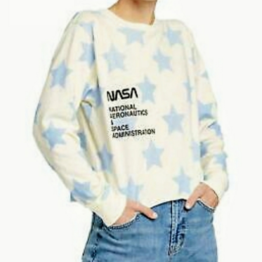 MIGHTY FINE NASA cropped long sleeve top w…